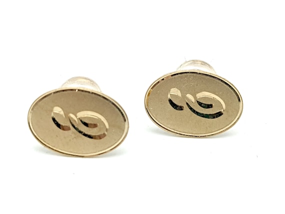 Oriental Letter Earrings Vintage Signed Fabulous