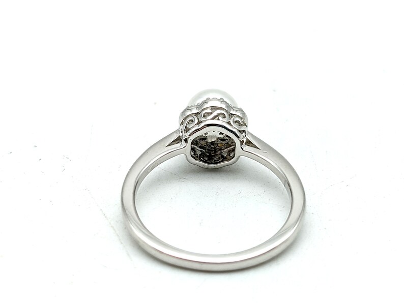 Vintage Sterling Silver /& Cultured Pearl Ring Size 4.75