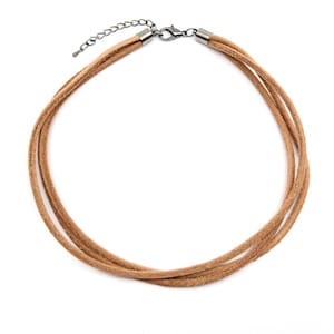 Lederband mit drei Strängen Lederband - Sonderanfertigung, Sterling Silber, 35 Farben, 3 mm Durchmesser
