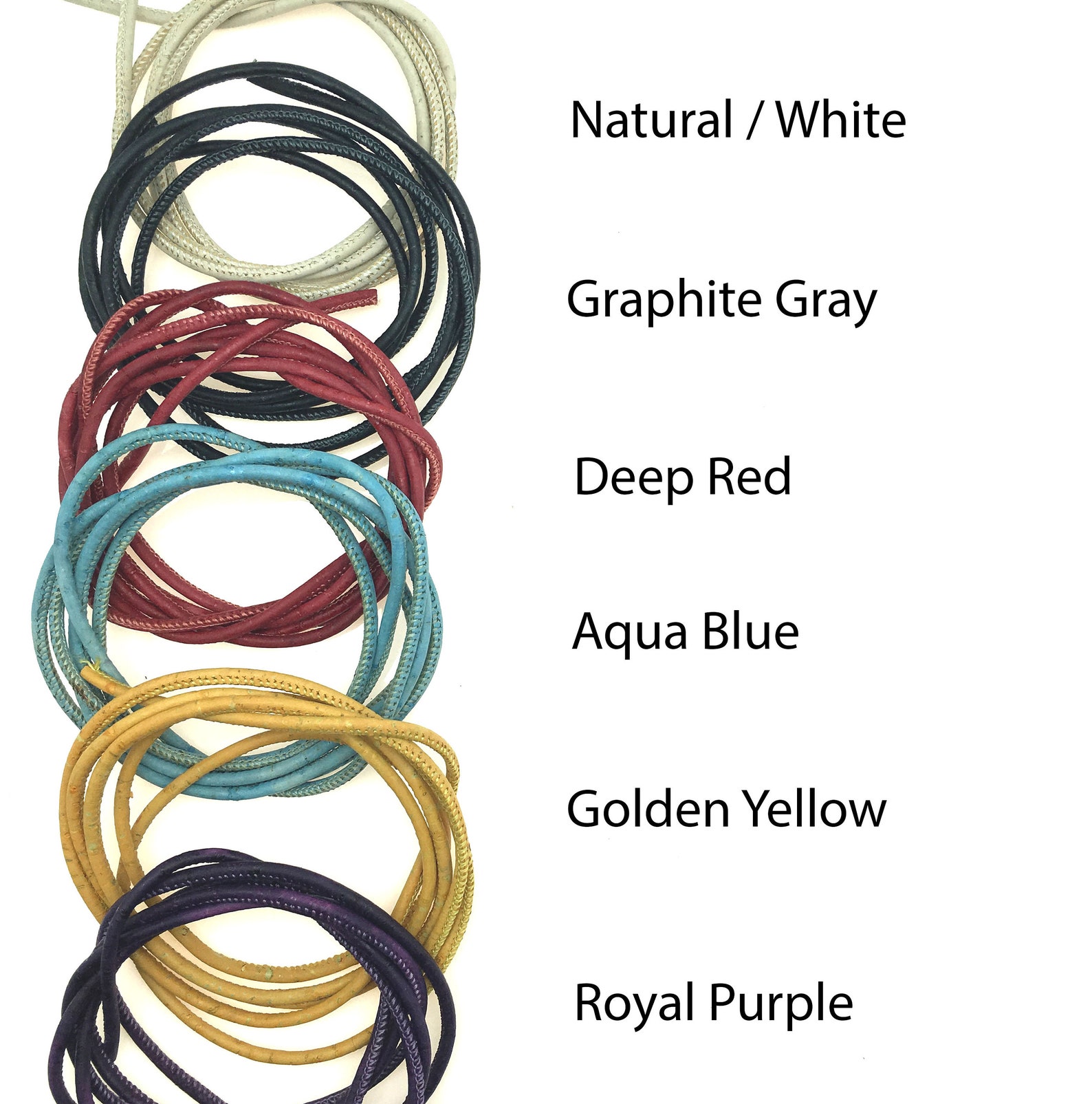 Made to Order 3mm Handdyed Portuguese Cork Cord Necklaces Etsy