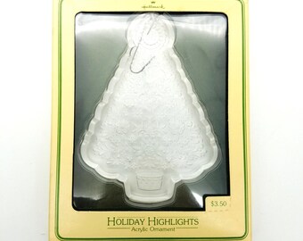 Vintage 1979 Hallmark "Holiday Highlight" Acrylic Tree Ornament in Orignal Box