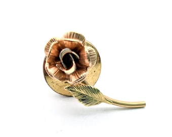 Krementz Rose Gold Filled Flower Tie or Lapel Pin