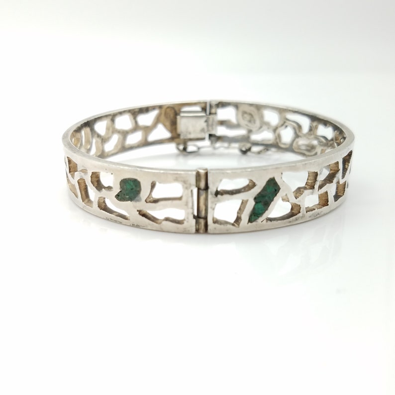 Vintage Old Mexico Signed Sterling Silver & Malachite Hinged - Etsy