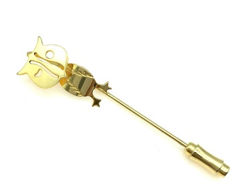 Vintage Gold Tone Owl Stick Pin