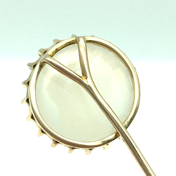 Antique 14K Gold & Moonstone Stick Pin - image 7