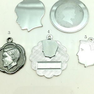 Vintage Sterling Silver Engravable Boy Child Pendants or Charms