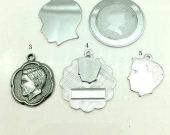 Vintage Sterling Silver Engravable Boy Child Pendants or Charms