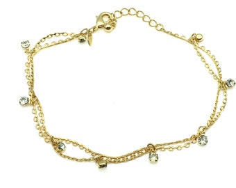 Avon Pick a Pair Flip Flop Rhinestone Dangle Anklet