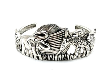 Kabana Sterling Silver Noah's Ark Storyteller Cuff Bracelet