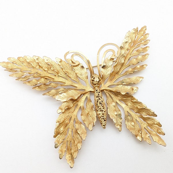 Rare Oversized 1950s Napier Butterfly Brooch - 4.5"