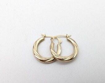 14k Gold Vermeil Over Sterling Silver Swirled Hoop Earrings - 20mm