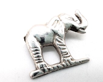Dainty Mexico Sterling Silver Figural Elephant Brooch - 1"