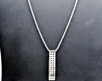 Sterling Silver Pendant Necklace On Heavy Rope Chain - 24"