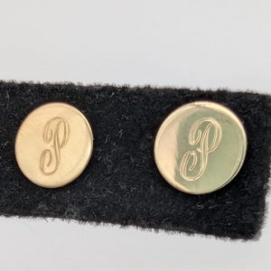 Vintage 14K Gold Letter P Stud Earrings
