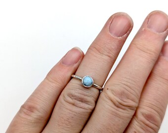 Dainty Vintage Larimar Sterling Silver Ring - Size 5