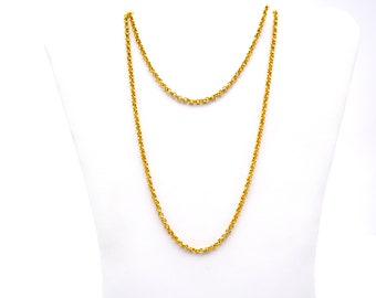 Vintage Joan Rivers Gold Plated 4mm Cable Chain Necklace - 36"