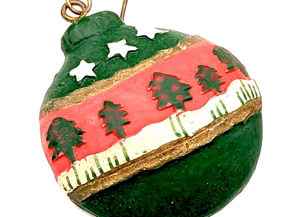 Unique Vintage Resin Holiday Ornament Dangle Earr… - image 6