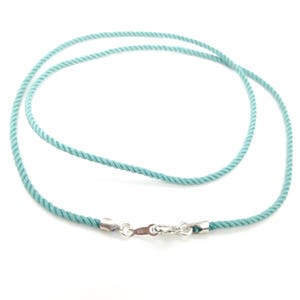 68 Colors! Sterling Silver & Silk Cord Necklace, High Quality, 2mm - Made to Order