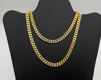 14k Gold Plated Curb Chain Necklace or Bracelet - Custom Made to Order