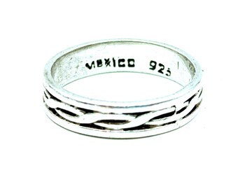 Sterling Silver Celtic Rope Ring Band - Size 6