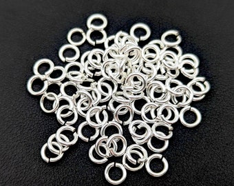 Strong Solid Sterling Silver Open Jump Rings; 4mm, 5mm, 6mm (18 Gauge & 20 Gauge)