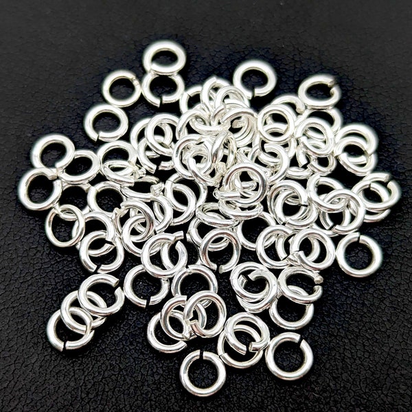 Strong Solid Sterling Silver Open Jump Rings; 4mm, 5mm, 6mm (18 Gauge & 20 Gauge)