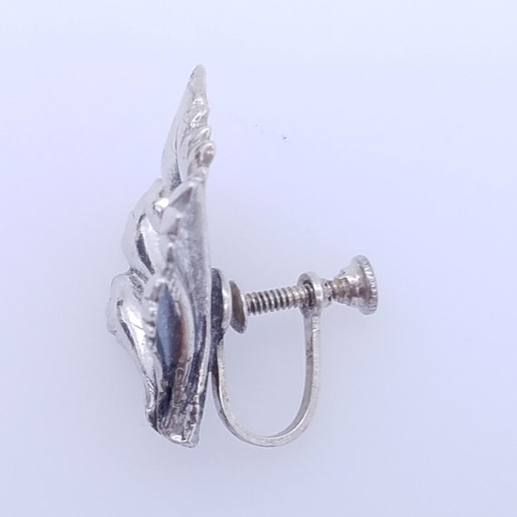 Vintage Sterling Silver Calla Lily Floral Screw B… - image 5