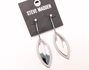 Old Stock Marquise Dangle Earrings Signed Steve Madden