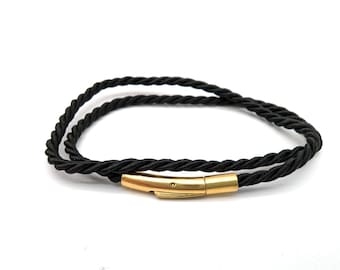 39 Colors! 3mm Twisted Satin Silk Cord Necklace With Stainless Bayonet Clasp - Made to Order