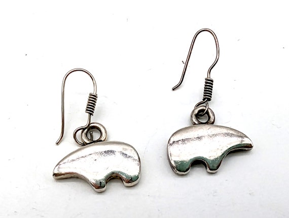 Vintage Sterling Silver Native Bear Pendant & Ear… - image 4