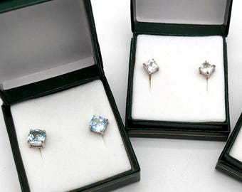 Sterling Silver CZ Stud Earrings - Old Stock