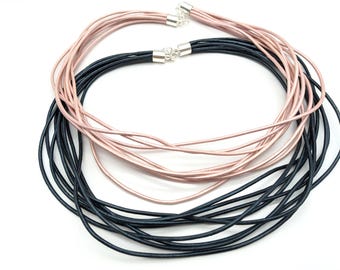 Any Color! Made to Order Multi-Strand Leather Cord Necklace - Choice of Colors and Clasp