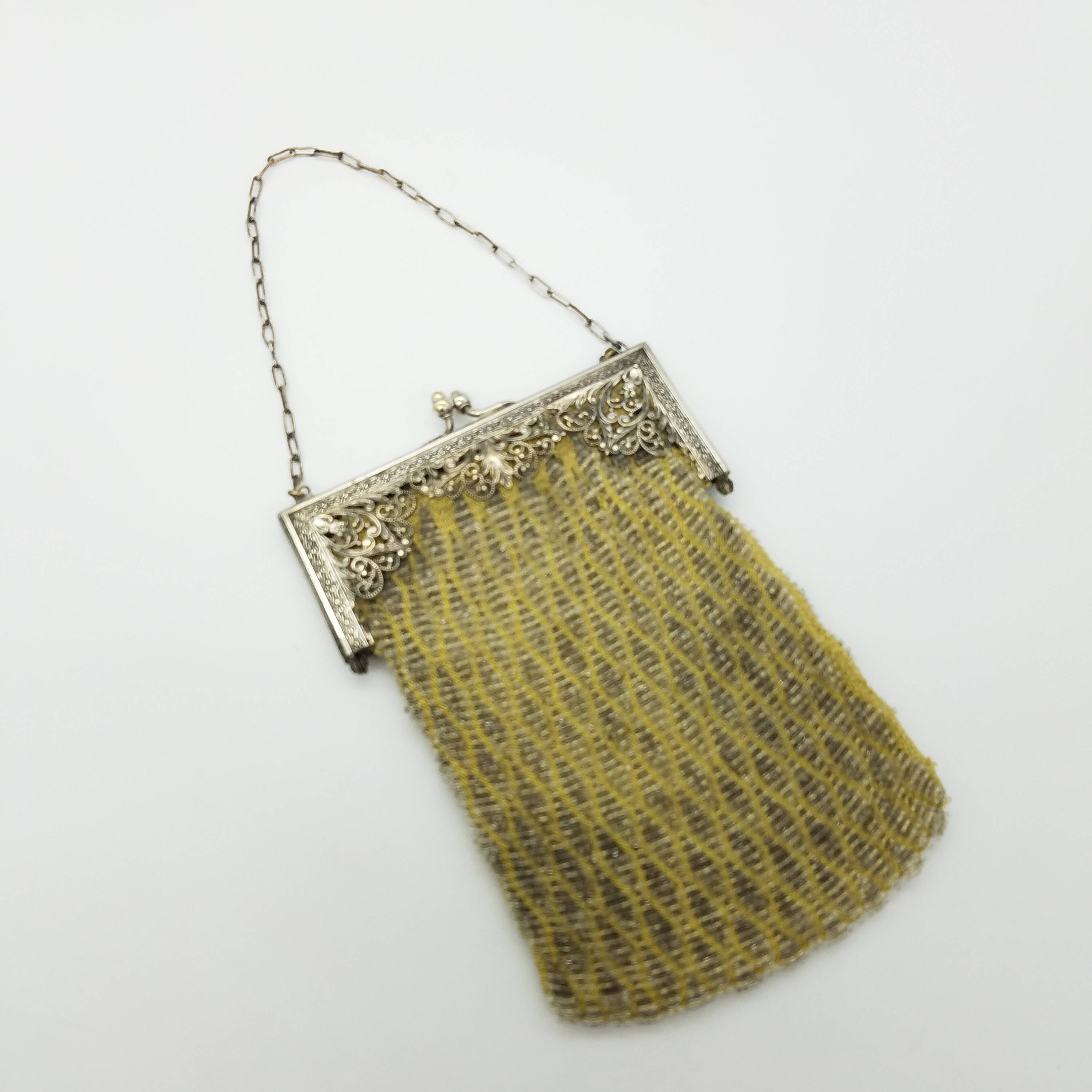 Antique Early 19th Century Beaded Handbag Green & Silver | Etsy