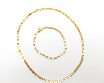 14k Gold Plated Scroll Chain Necklace or Bracelet - Custom Made to Order