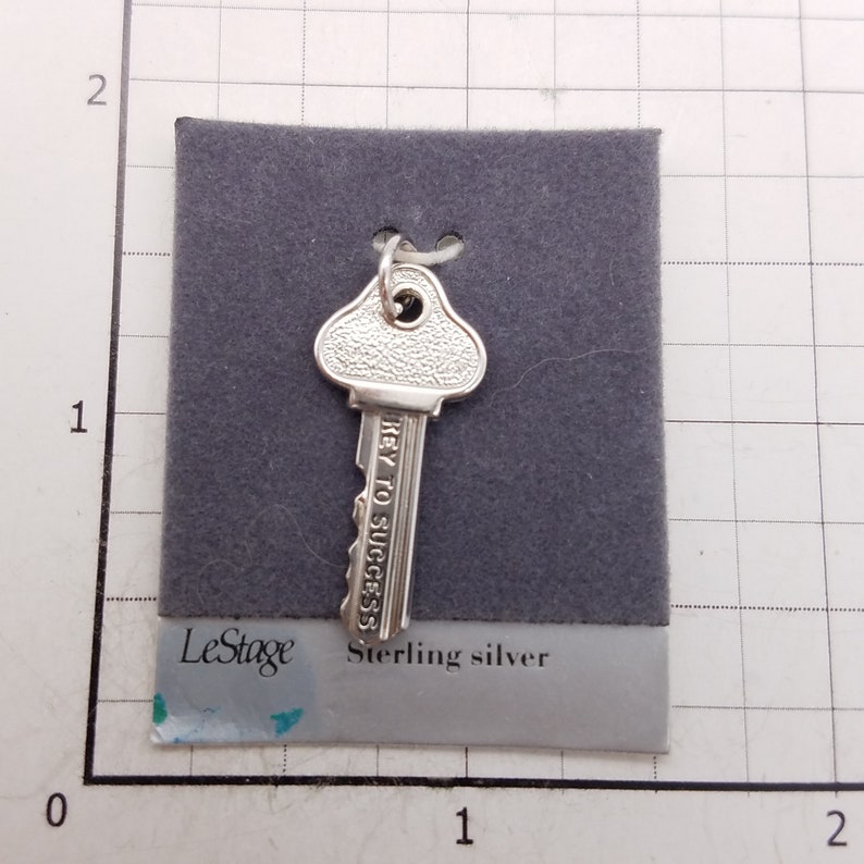 Old Stock Sterling Silver Key to Success Charm or Pendant by LeStage /& Wells Sterling
