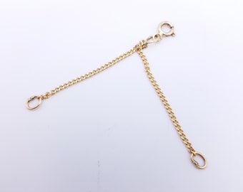 Solid 14K Yellow Gold Braided Chain Necklace Extender 2-4"