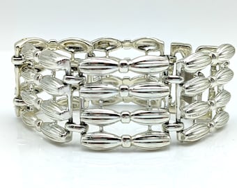 Signed Coro Pegasus Silver Tone Link Bracelet - 6.75"