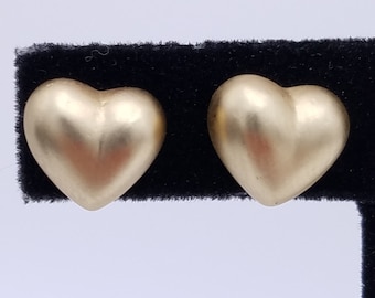 Nickel-Free Brushed Gold Tone Earrings - Choice of Heart, Hoop or Dangle Designs