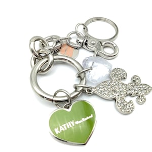 Vintage Silver Heart Kathy Van Zeeland Keychain Purse Charm