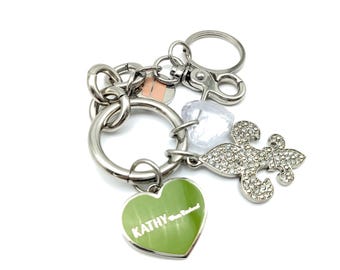 Vintage Silver Heart Kathy Van Zeeland Keychain Purse Charm