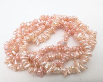 35" Freshwater Pink Pearl Beaded Necklace