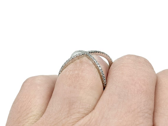 Silver Plated CZ X Ring - Size 7.5 - Etsy