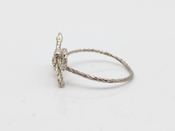 Sterling Silver Rope Bow Ring - image 3