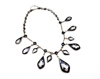 Vintage Siam Sterling Silver Neillo Bib Necklace / Choker - 16.5"