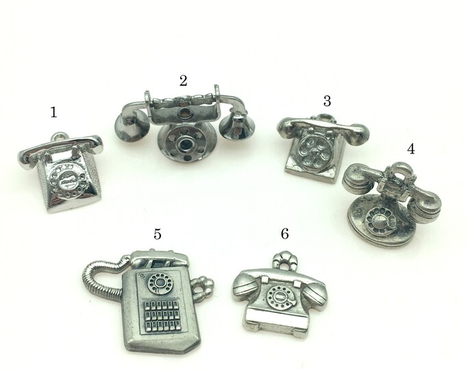 Charme Bracelet Vintage Téléphone En Argent Sterling 925 - Poids 3,2g - Occasion Bon état