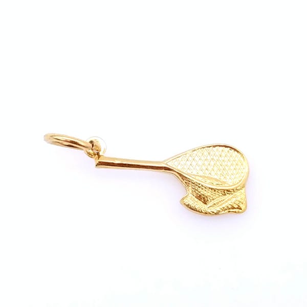 Vergoldeter Tennisschläger Charm,