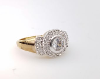 Size 10 New Old Stock 14K Gold Plated & CZ Ring - Your Choice