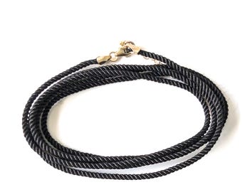14K Gold-Filled Silk Cord Necklace: Custom Length, 45 Colors