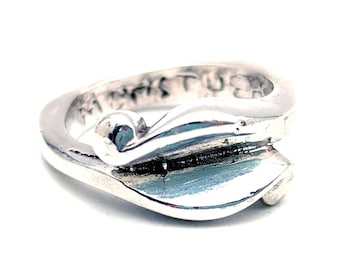 Heavy Sterling Silver Modernist Bypass Ring - Size 5