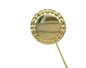 Vintage 12k Gold-Filled Engravable Circle Stick Pin